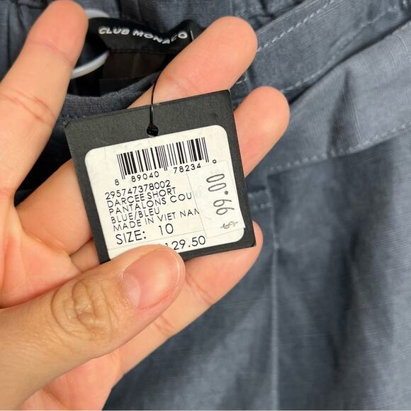 CLUB MONACO HIGH WAISTED BLUE DARCEE SHORTS BRAND NEW SIZE 10 - Picture 6 of 7